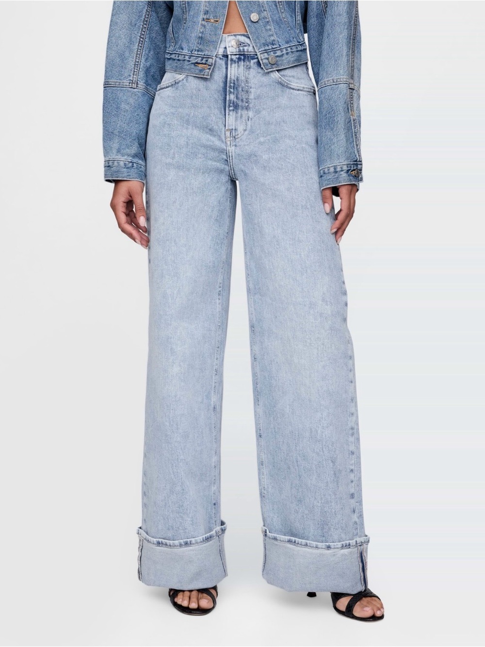 Gap High Rise Stride Cuffed Wide-Leg Jeans - Picture 5 of 5